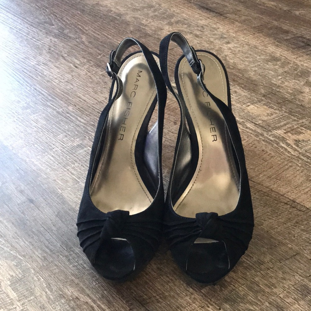 Marc Fisher knot suede platform heels